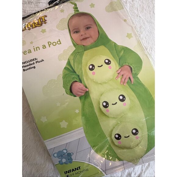 Spirit Green Pea Pod Kids Costume - Picture 7 of 8